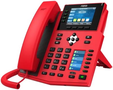 Fanvil X5U-R High-end VoIP телефон, 3,5-инчен дисплеј во боја, 2,4-инчен страничен приказ на боја за копчињата DSS. 16 SIP линии, двојна