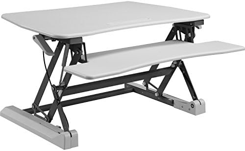 Lorell Sit-to-Stand Gas Lift Desk Riser, бело