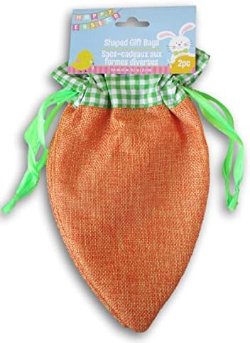 Пролетната продавница Велигденска ткаенина во форма на моркови во форма на подароци - 2 брои - 5 x 9,5 инчи