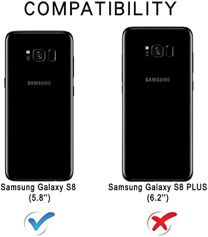 ЗОНАВИ Случај За Случајот Со Паричникот Samsung Galaxy S8 Со Држач За Картички, Премиум Кожна Футрола Pu [Магнетна] [Држач За Гледање],