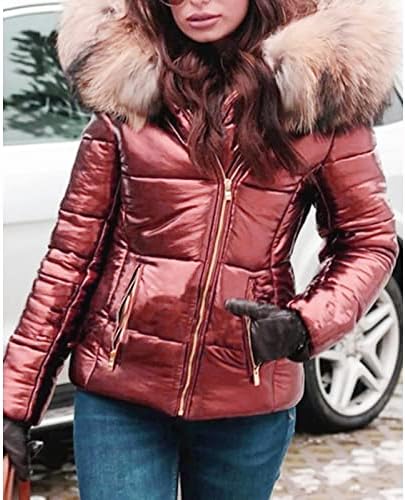 Кошаркарски палта женски долг ракав Зимска јакна Империја половината Основна неонска крпеница удобна со снег на аспиратор