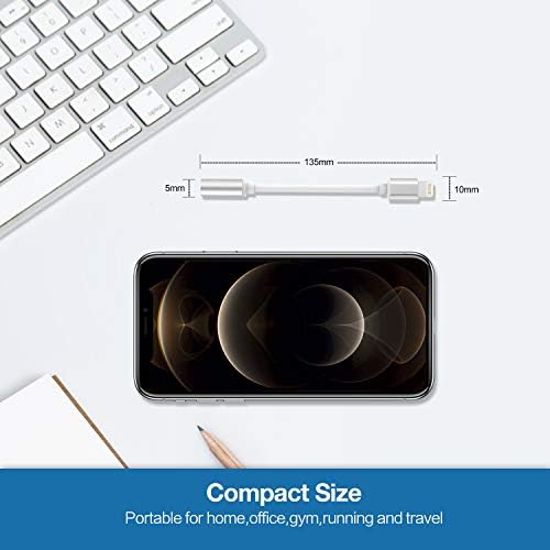 Адаптер За Приклучок За Слушалки од молња до 3,5 мм, Apple MFi Сертифицирани Слушалки Сплитер Слушалки Dongle Компатибилен за iPhone