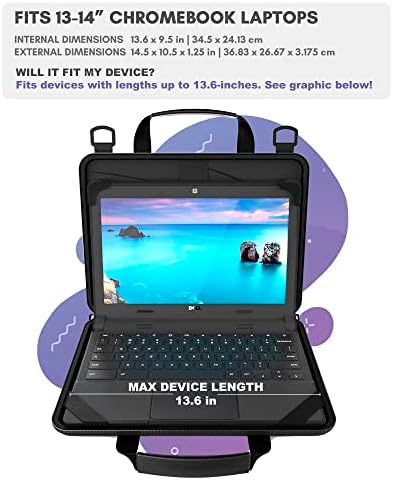 УЗБЛ 13-14 инчи секогаш на работа со торбички во случај на Chromebook и лаптопи, дизајнирани за студенти, училници и бизнис