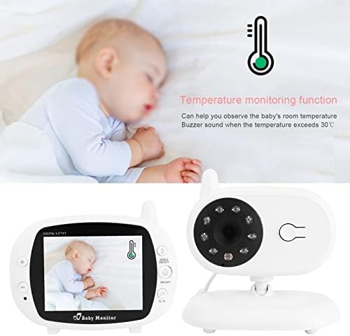 Бебе монитор, полнење 3.5in Двонасочен интерком Абс пластична IR камера со екранот во боја TFT за дома за безбедност