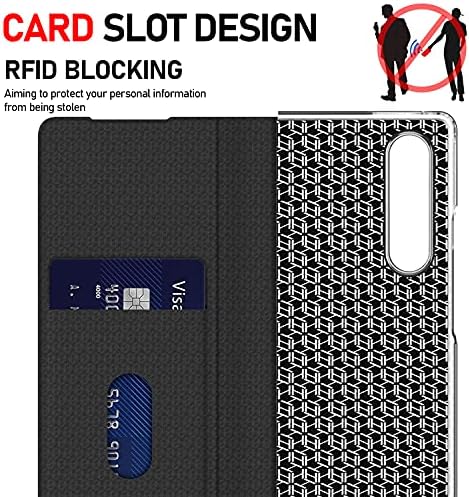 Bsnrm Дизајниран За Samsung Galaxy Z Пати 3 Случај, [Рфид Блокирање] со Kickstand Картичка Слот Паричник Кожна Заштита Случај За Galaxy Z Пати