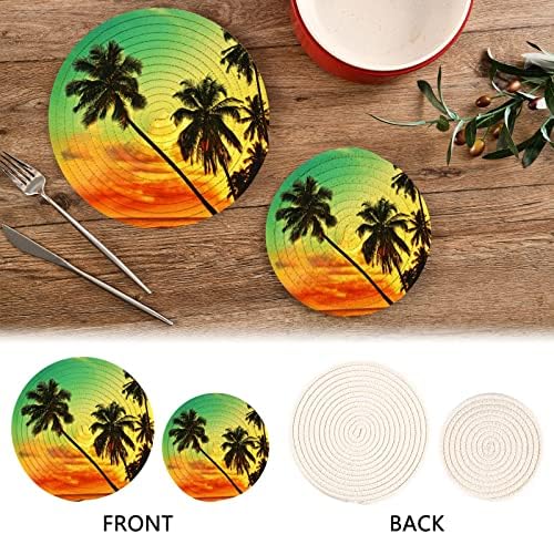 Прекрасни тропски држачи за тенџере за плажа за кујнски тровети за топли јадења 2 парчиња отпорни на топлина памучни памучни
