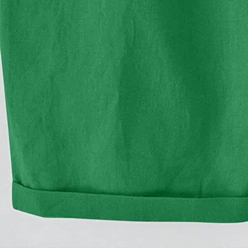 Letulsенски летни обични шорцеви трендовски цврста боја пет поени Панталони плус големина лабава удобна памучна постелнина кратки