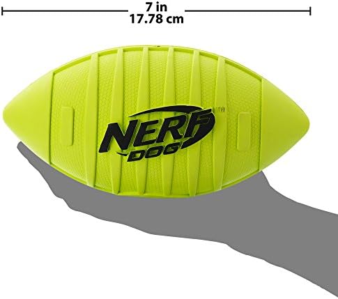 Нерф куче гума фудбалска играчка со пискалка, лесен, издржлив и отпорен на вода, дијаметар од 7 инчи за средни/големи раси, единечна