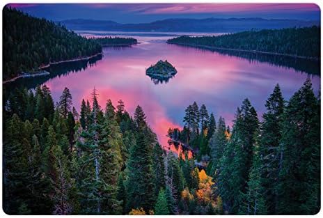 Амбесон Езеро Пет Мат За Храна И Вода, Висок Агол Величествен Поглед На Северноамериканското Слатководно Езеро Надворешна Слика На