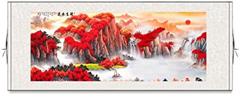 Скајсеен азиски wallиден декор сликарство водопад речен пејзаж свилен свилен свилен - есенска планина река