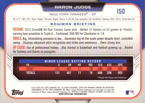 2015 Bowman Chrome Draft Picks #150 Арон Судија Бејзбол картичка