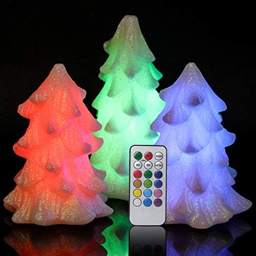 Зачудувачка елка на елката без запалени свеќи Батерија оперирана со тајмер, LED треперејќи свеќи вистинска восок топло светло Божиќно украсување