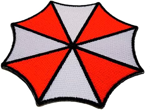 Графички прашина чадор Корп извезено железо на лепенка 3.5x3,5 инчи Биохазард лого знак С.Т.А.Р.С. Полициска starвезда ракунска лепенка значка