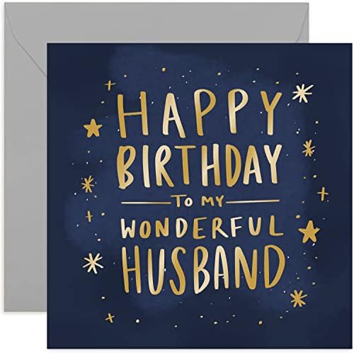Стариот англиски копродукции Среќен роденден Прекрасна маж картичка - Посебна роденденска картичка за злато фолија за него од сопруга