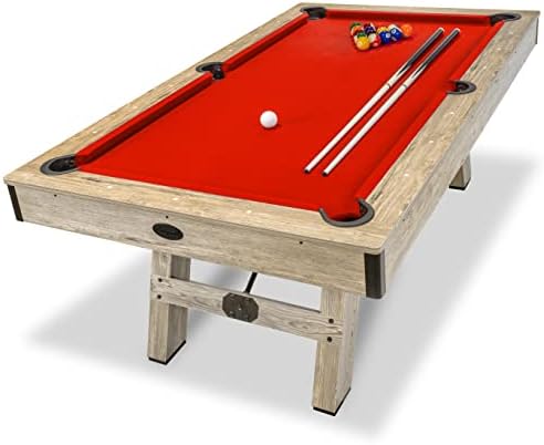 GoSports 7 ft табела со базен со завршна обработка на дрво - модерна табела за билијард со 2 знаци, топки, решетки, четка и креда - изберете го вашиот стил