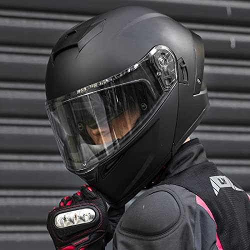 ILM моторцикл шлемови модуларни целосни ликови од кациги со двојна стакло за возрасни, млади мажи и жени ДОТ одобрени
