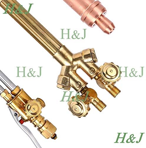 H&J тешка ацетилен и кислород сечење на заварување алатка за заварување, рачка на факел + прицврстување за сечење, со млазница/врв за сечење