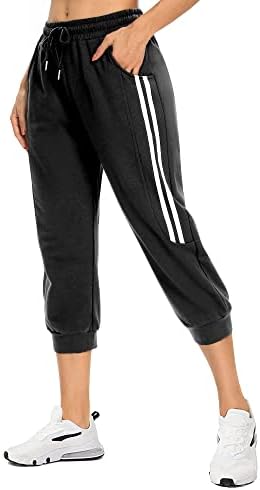 Caidенски женски каприци за џемпери на капри панталони со џебови со џебови capri џогери капри јога панталони за тренингот за џемпери за џемпери