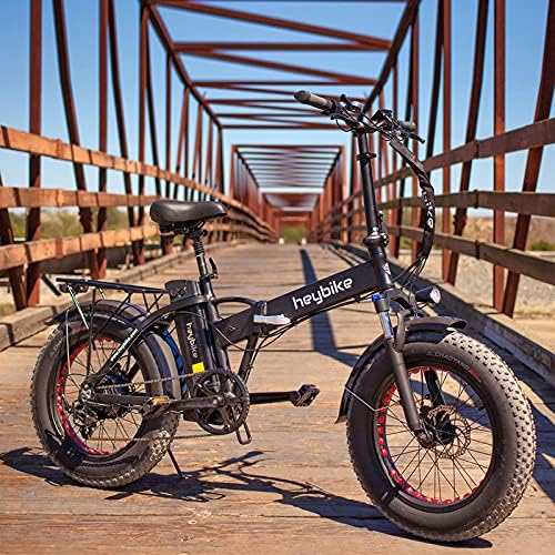 Heybike Mars Електричен велосипед преклопен 20 x 4,0 Електричен велосипед со маснотии со мотор со 500W, 48V 12,5AH Отстранлив батерија и амортизери