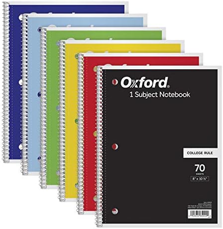 Оксфорд 2 џебни папки, текстурирана хартија, големина на буква, 50 по кутија и спирална тетратка 6 пакет, 1 предмет, хартија управувана од колеџ,