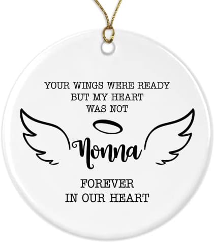 Gavinsdesigns in ovingубовна меморија на орнаментот Нона Божиќна меморијална загуба на годишнината од Нона - твоите крилја беа подготвени, но моето срце не беше нена засеког?