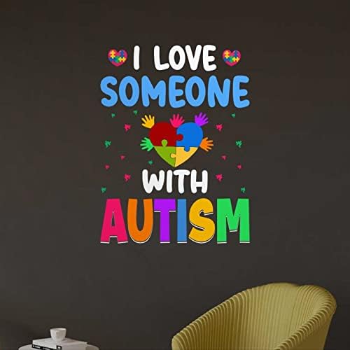 Сакам Некој Со Аутизам Винил Ѕид Налепници Аутизам Свест Ѕид Налепници Загатка Парче Налепници Аутистична Поддршка Декоративни Налепници За Ѕид