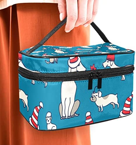 Торба за шминка за патување, Слатки Божиќни Кучиња Голема Козметичка Торба Организатор На Шминка Мултифункционални Торби За Тоалети За