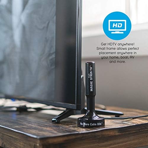 Magic Stick TV MS-50 модел, сигнал засилувач на антена за дигитални HDTV 1080P HD канали, 16,5 метри кабел, црна
