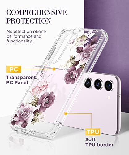 Gviewin Компатибилен Со Samsung Galaxy S23 Плус Случај Со Заштитник На Екранот+Заштитник На Објективот На Фотоапаратот, Тенок Отпорен