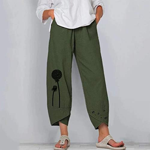 Женски тенок вклопувачки панталони лабави еластични џебови за влечење на половината
