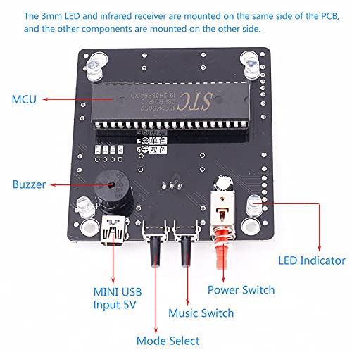 DIY комплет 3Д лесна коцка 4x4x4 3D4 RGB LED коцка аудио спектар на аудио спектар Шарен 4x4x4 LED