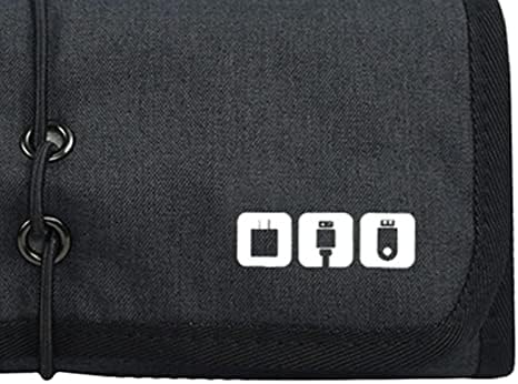 Колколо Преносни Мултифункционални Торбичка Патување Кабел Организатор Торба Електронски Организатор За КАБЕЛ USB, Црна