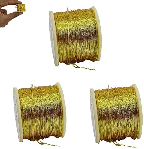 Аумни занаети Зари Метални навои 0,1 мм златна боја за аари работа за шиење вез за везови занаетчиски занаети