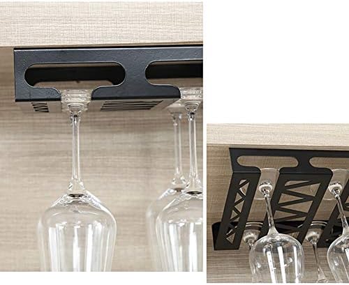 CCSU 5 реда под кабинетот висино вино Шампањски држач за стакло, wallид монтиран за матични чаши за вино за складирање на железо за