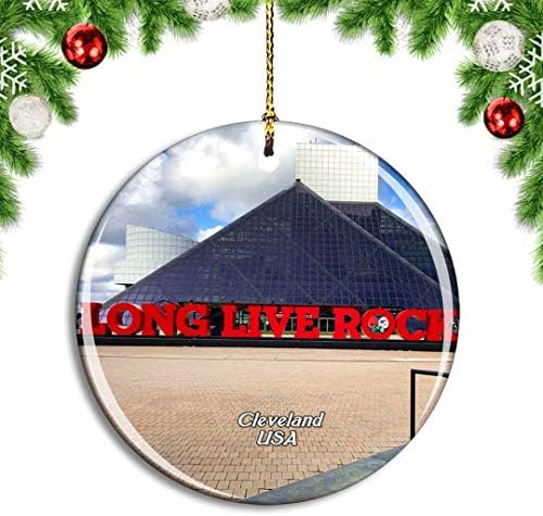 Weekino USA America Rock & Roll Hall of Fame Cleveland Christmas Xmas Tree Ornament Decoration Wanching Pendant Decor Decor City Travel