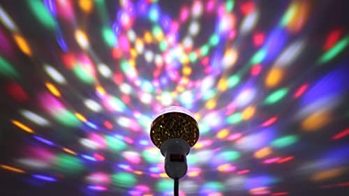 Шарена ротирачка магија топка, светло, приклучете го мини светло за вртење на диско диско -диско, предводена од топката, сијалица