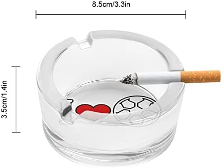 Loveубов фудбалска стакло од пепел за цигари тркалезни фиоки за пепел за домашна канцеларија и ресторани