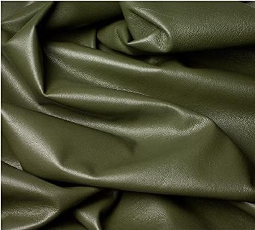 Маслиново зелена оригинална кожа, вистинска јагниња, скриени со јагниња, мека финиш од овци, ткаенина ткаенина ткаенина занаетчиски материјал