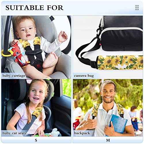 Цвета за сончогледни ленти за седишта за автомобили за бебиња деца 2 парчиња ленти за седишта за автомобили Плачи за перниче за перниче