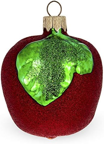 Сјајно црвено јаболко стакло Божиќен украс