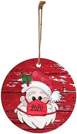 Дрвен Божиќен украс на Малом - Дедо Мраз облечен во украси на новогодишни елки за лице_маск 2020