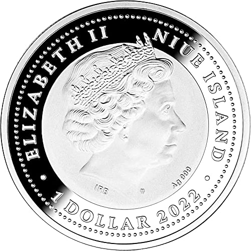 2022 de модерна комеморативна моќност измет од бубачки Скараб среќа 1 мл сребрена монета 2 $ niue 2022 Доказ