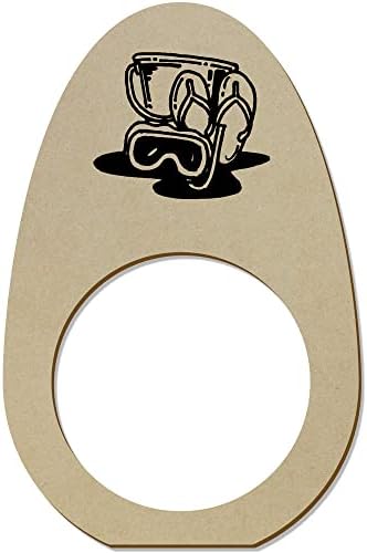 Азиеда 5 x „Предмети за одмор на плажа“ дрвени прстени/држачи за салфета
