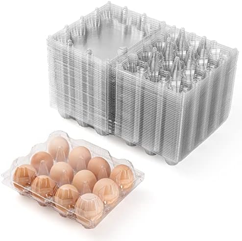 40 пакувања пластични картони со јајца за држење до 12 јајца безбедно, еколошка пластична фарма картони со јајца, рефус, ладилница