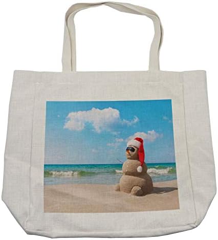 Амбесон Божиќна торба за шопинг, Сандман со Дедо Мет Сонце Сонцето преден план на подуени облаци Опуштете се мирна сцена, еколошка торба