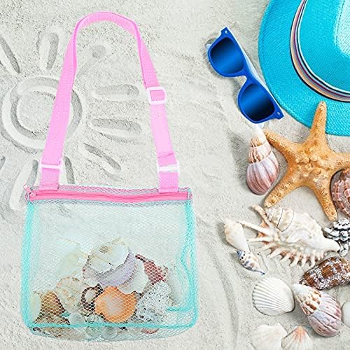 1 парчиња Голема Торбичка За Складирање На Плажа Мрежеста Торба За Играчки За Дишење Декор За Складирање На Школки За Прослава