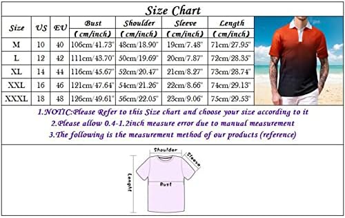 Xxbr mens zipper polo голф кошули, лето кратки ракави градиент печатење графички спортски обичен тенис врвен кошула за работа