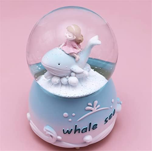 Slynsw Dream Dolphin Crystal Ball Girl Girl Додаток Роденденски подарок може да ја ротира лебдечката музика за снежни кутии октав