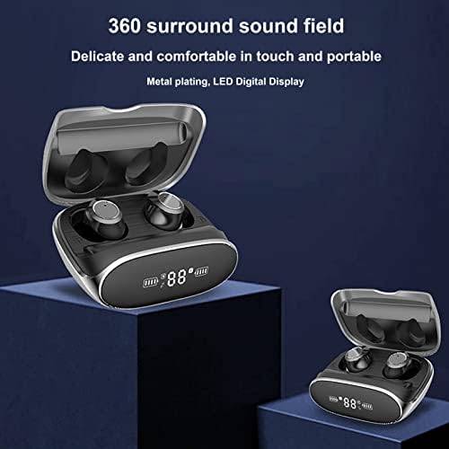 Безжични ушни ушни ушни ушни средства со полнење со голем капацитет од 2500mAh - Bluetooth 5.0 IPX5 водоотпорен слушал за iOS/Android