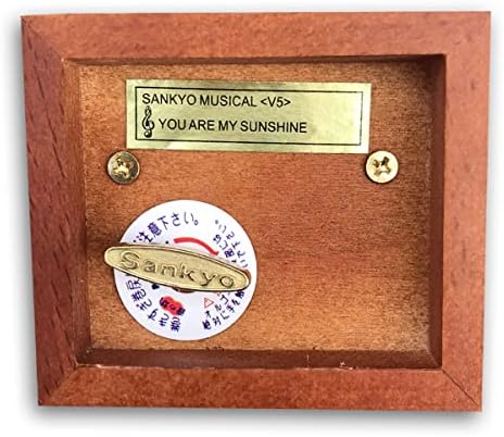 Binkegg Play [Kiss The Rain] Браун дрвена античка музичка кутија за заклучување со музичко движење „Санкио“